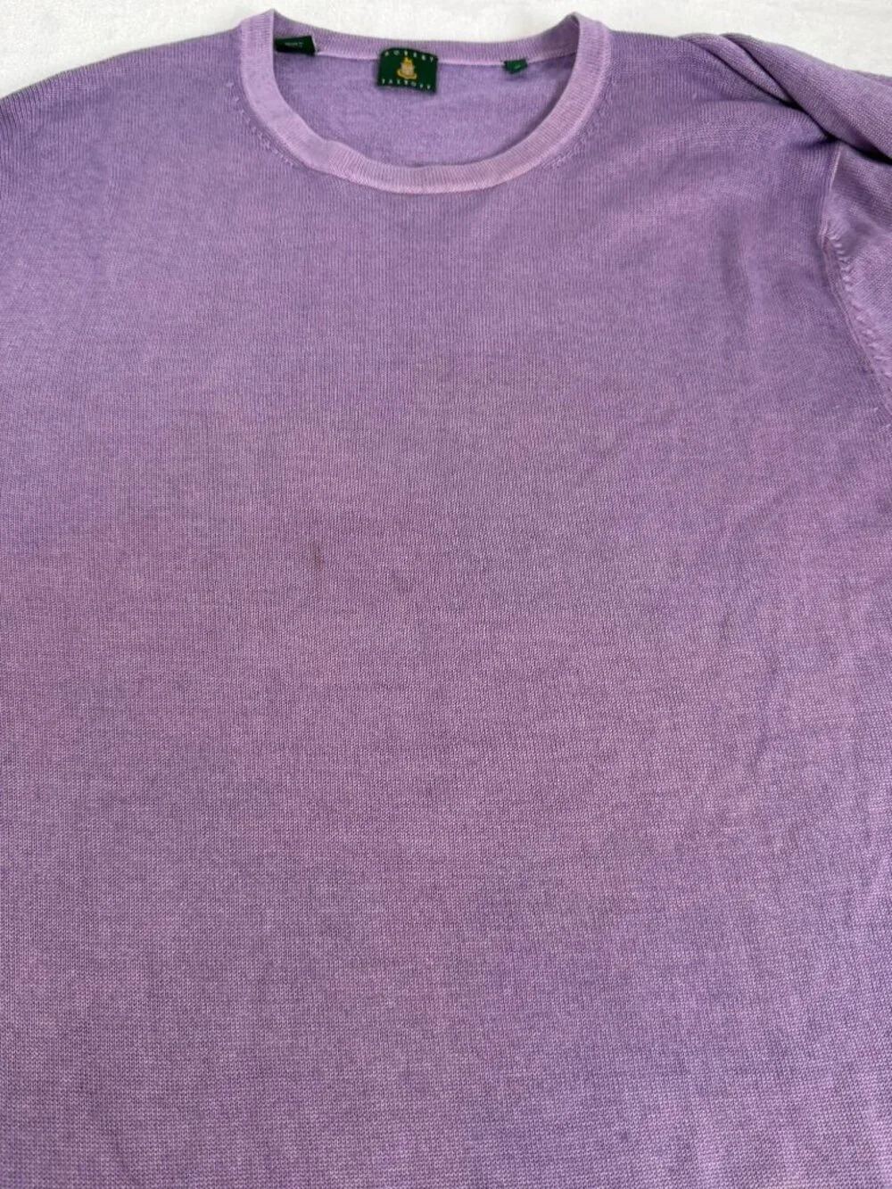Robert Talbott Mens Sweater Purple Crewneck Merino Wool Cashmere Medium Pullover